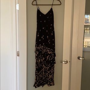 Reformation black floral long dress